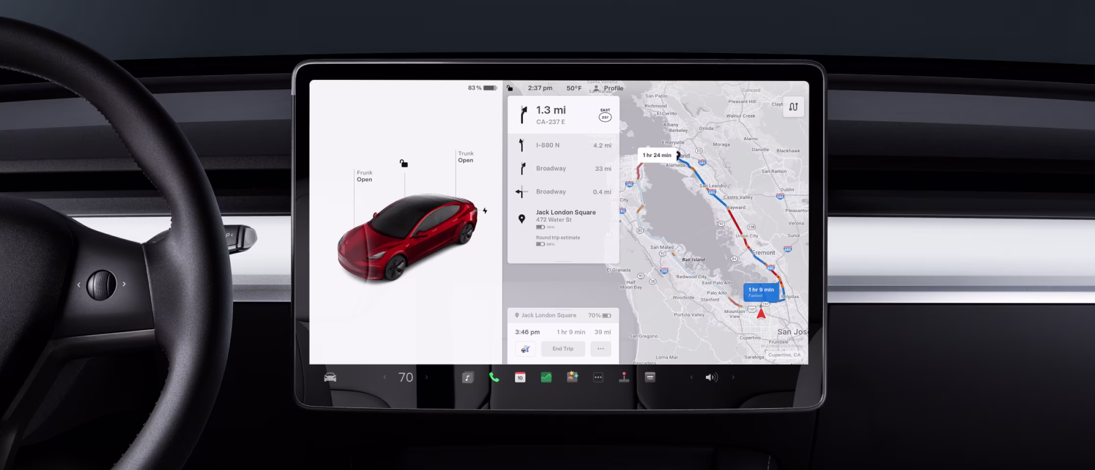 Araç ekranında rota optimizasyonu