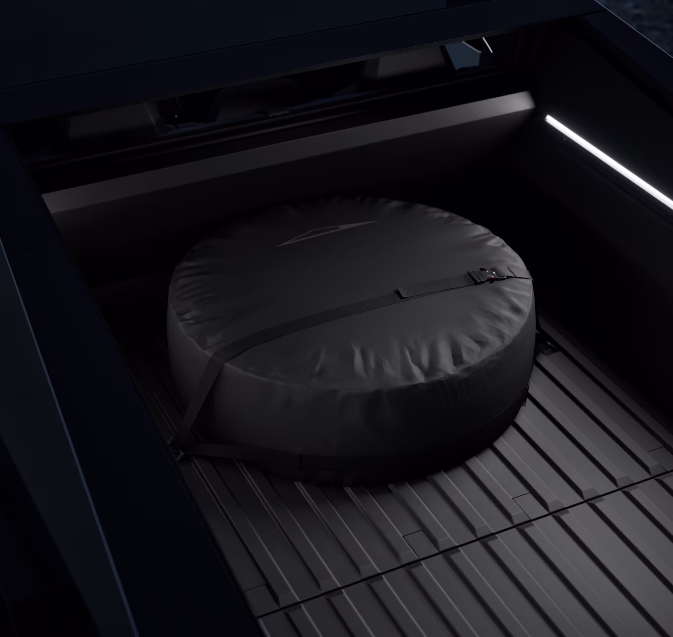 Cybertruck kasasında yedek lastik